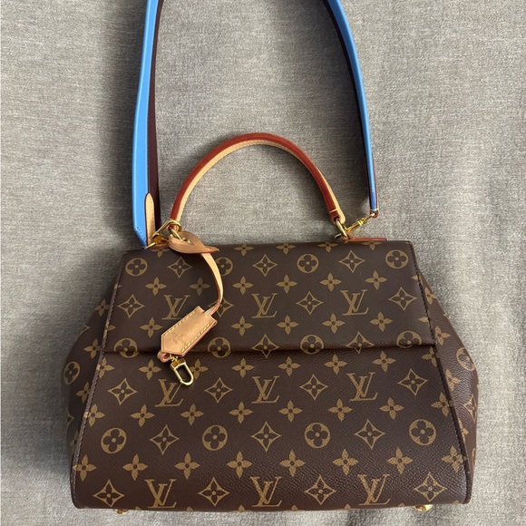 Louis Vuitton Brown and Blue Monogram Satchel - Picture 1 of 7